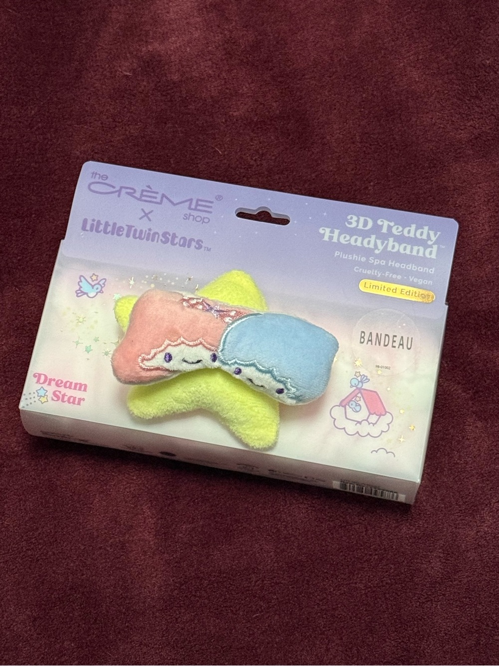 The Crème Shop x LittleTwinStars 3D Teddy Headband - Pastel Pink, Blue & Yellow